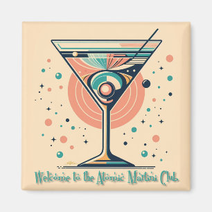 Atomic Martini Club Retro Futuristisches Weltraumz Magnet