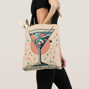 Atomic Martini Club Retro Futuristisches Weltraumz Tasche
