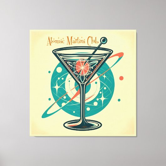 Atomic Martini Club Space Age Leinwanddruck (Vorderseite)