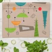 Atomic Mid-Century Inspiriert Abstrakt #30 Handtuch (Gefaltet)