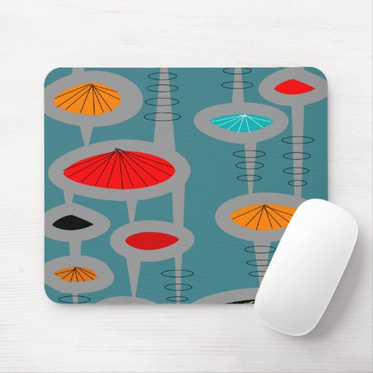 Atomic Mid Century Inspiriert Abstrakt Mousepad (Mit Mouse)