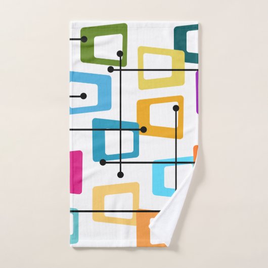 Atomic Mid Century Modern Badhandtuch Set (Handtuch)