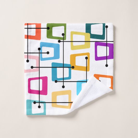 Atomic Mid Century Modern Badhandtuch Set (Waschlappen)