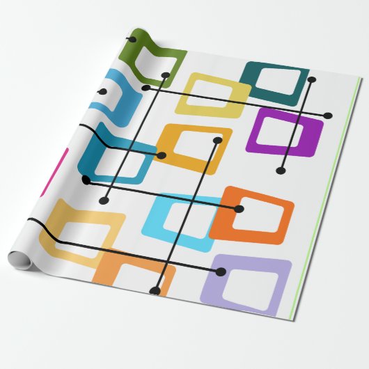 Atomic Mid Century Modern Geschenkpapier (Ungerollt)