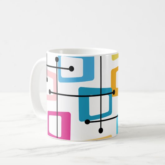 Atomic Mid Century Modern Kaffeetasse (Vorderseite Links)