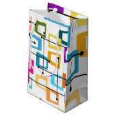 Atomic Mid Century Modern Kleine Geschenktüte (Rückseite Schrägansicht)