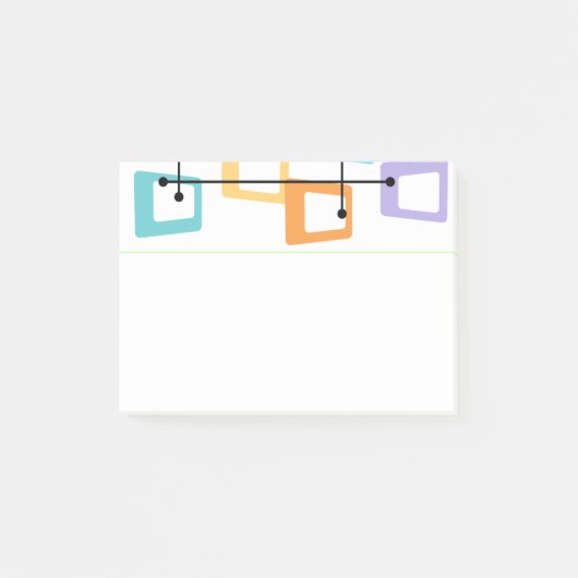 Atomic Mid Century Modern Post-it Klebezettel (Vorderseite)