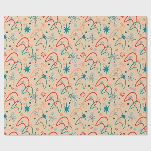 Atomic-Muster der 1950er Jahre Geschenkpapier (Flach)