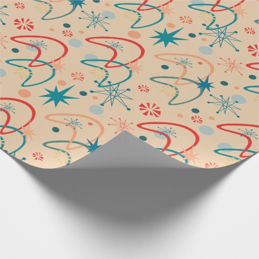 Atomic-Muster der 1950er Jahre Geschenkpapier (Ecke)