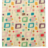 Atomic-Muster der 50er Jahre Duschvorhang (Vorderseite)