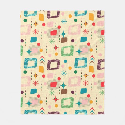 Atomic-Muster der 50er Jahre Fleecedecke (Vorderseite)