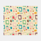 Atomic-Muster der 50er Jahre Fleecedecke (Vorderseite (Horizontal))