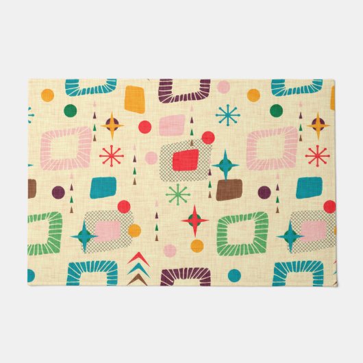 Atomic-Muster der 50er Jahre Fußmatte (Vorderseite)