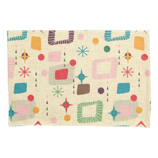 Atomic-Muster der 50er Jahre Kissenbezug (Vorderseite-Links)