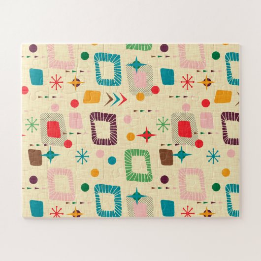 Atomic-Muster der 50er Jahre Puzzle (Horizontal)