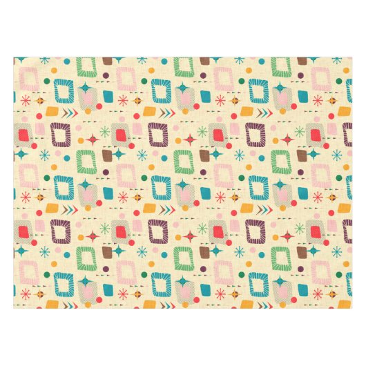 Atomic-Muster der 50er Jahre Tischdecke (Vorderseite (Horizontal))