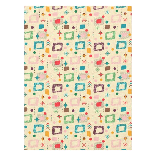 Atomic-Muster der 50er Jahre Tischdecke (Vorderseite)