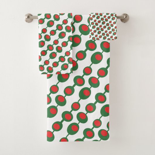 Atomic Olives Mid Century Muster Badhandtuch Set (Insitu)