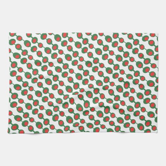 Atomic Olives Mid Century Muster Geschirrtuch (Horizontal)