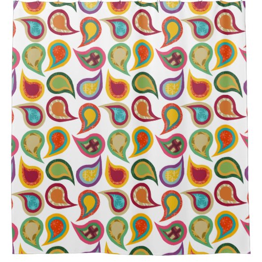 Atomic Paisleys Duschvorhang (Vorderseite)