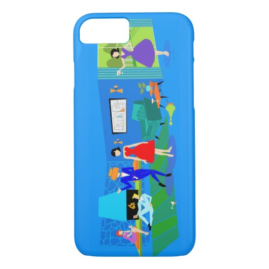 Atomic Palm Springs Cocktail Party iPhone Case (Rückseite)