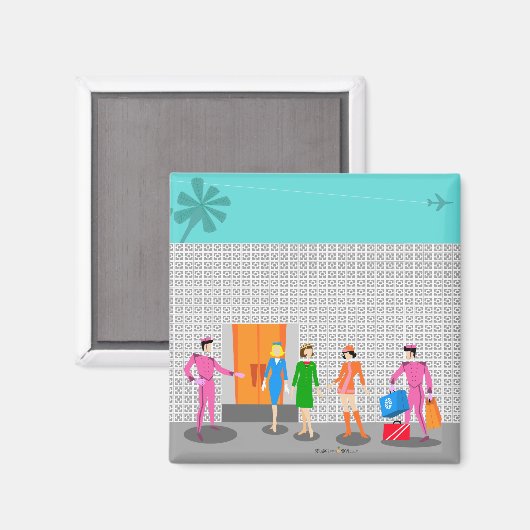 Atomic Palm Springs Stewardeparty Magnet (Vorderseite/Rückseite)