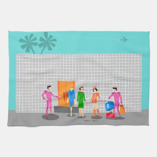 Atomic Palm Springs Stewardess Küchentücher (Horizontal)