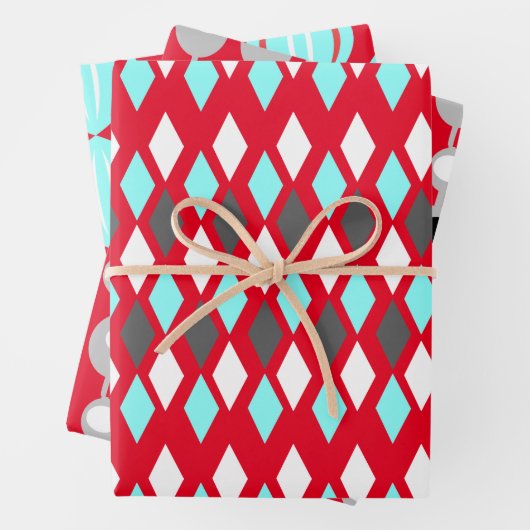 Atomic Patterns aus der Mitte des Jahrhunderts auf Geschenkpapier Set (Beispiel)