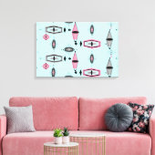 Atomic Pink & Grey Pattern Wrapped Canvas Leinwanddruck (Insitu (Wohnzimmer))
