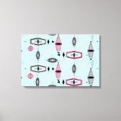 Atomic Pink & Grey Pattern Wrapped Canvas Leinwanddruck (Vorderseite)
