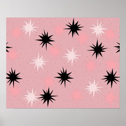 Atomic Pink Starbursts Poster (Vorne)