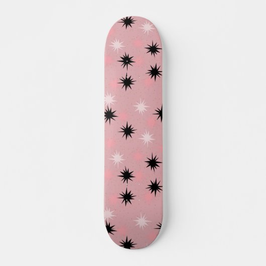 Atomic Pink Starbursts Skateboard Deck (Vorne)