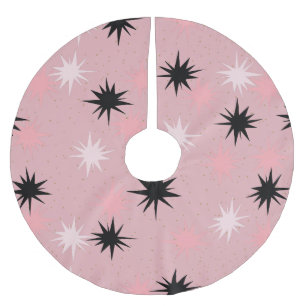 Atomic Pink Sternexplosionen Weihnachtsbaumrock Polyester Weihnachtsbaumdecke