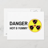 Atomic Pizza Hot und Yummy Postkarte (Vorne/Hinten)