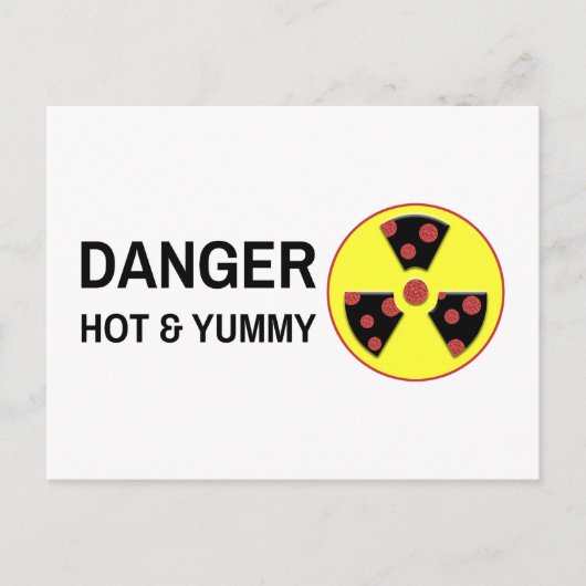 Atomic Pizza Hot und Yummy Postkarte (Vorderseite)