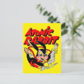 Atomic-Rabbit-Superheld Postkarte (Stehend Vorderseite)