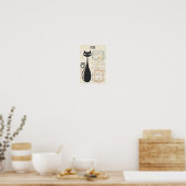 Atomic Retro Black Cat Mid Century 2025 Kalender Poster (Küche)