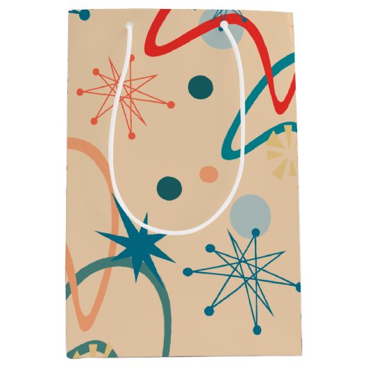 Atomic Retro der 50er Jahre Mittlere Geschenktüte (Vorderseite)