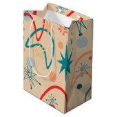 Atomic Retro der 50er Jahre Mittlere Geschenktüte (Rückseite Schrägansicht)