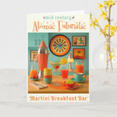 Atomic Retro Futuristic Martini Breakfast Bar Karte (Gelbe Blume)