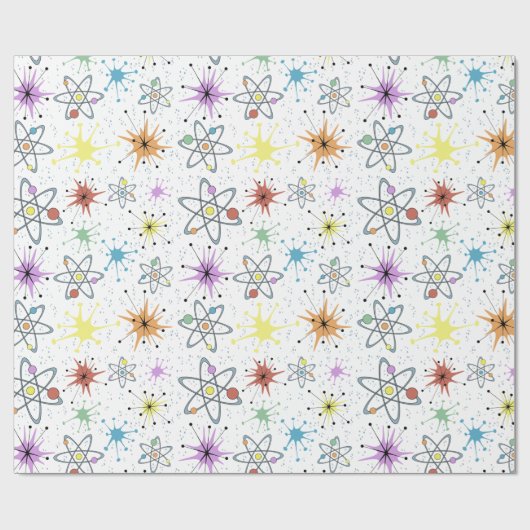 Atomic Retro Geschenkpapier (Flach)