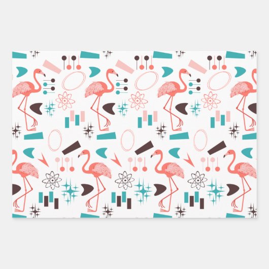 Atomic Retro Geschenkpapier Set (Vorderseite)