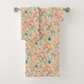 Atomic Retro-Muster der 50er Jahre Badhandtuch Set (Insitu)