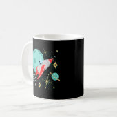 Atomic Rocket Cat Mitte des Jahrhunderts Cat Futur Kaffeetasse (Vorderseite Links)