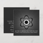 Atomic Save the Date einladen, grau (Vorne/Hinten)