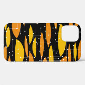 Atomic, schwarz-orange geometrisches Muster. Case-Mate iPhone Hülle (Rückseite (Horizontal))