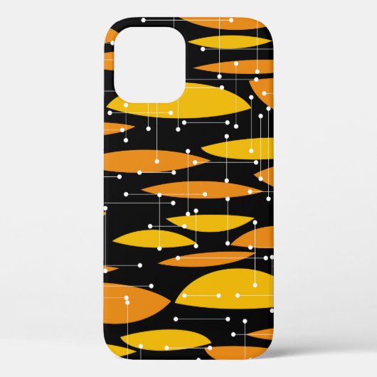 Atomic, schwarz-orange geometrisches Muster. Case-Mate iPhone Hülle (Rückseite)