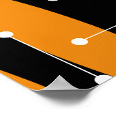 Atomic, schwarz-orange geometrisches Muster. Poster (Ecke)