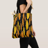 Atomic, schwarz-orange geometrisches Muster. Tasche (Von Nahem)
