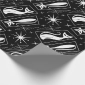 Atomic Star Cat MidCentury Modern Christmas MCM Geschenkpapier (Ecke)